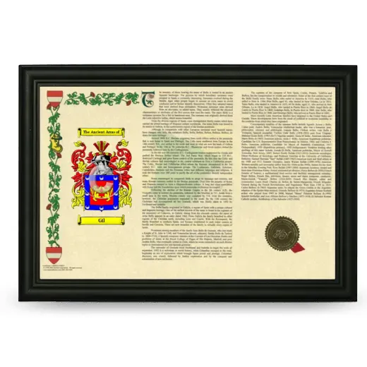 Gil Armorial Landscape Framed - Black