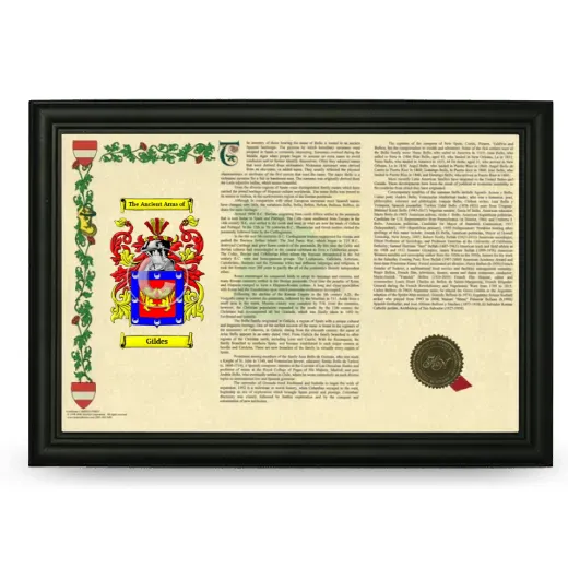 Gildes Armorial Landscape Framed - Black