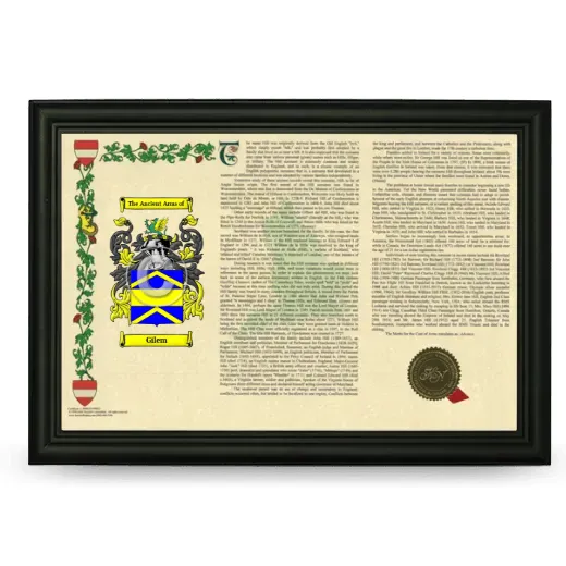 Gilem Armorial Landscape Framed - Black