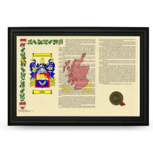 Gilley Armorial Landscape Framed - Black