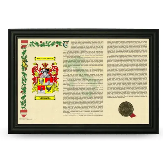 Giovanella Armorial Landscape Framed - Black