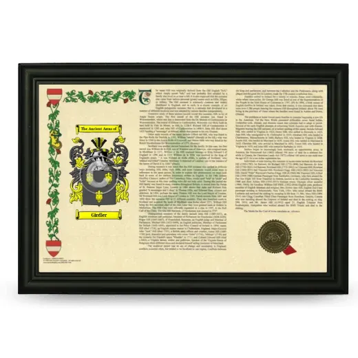 Girdler Armorial Landscape Framed - Black