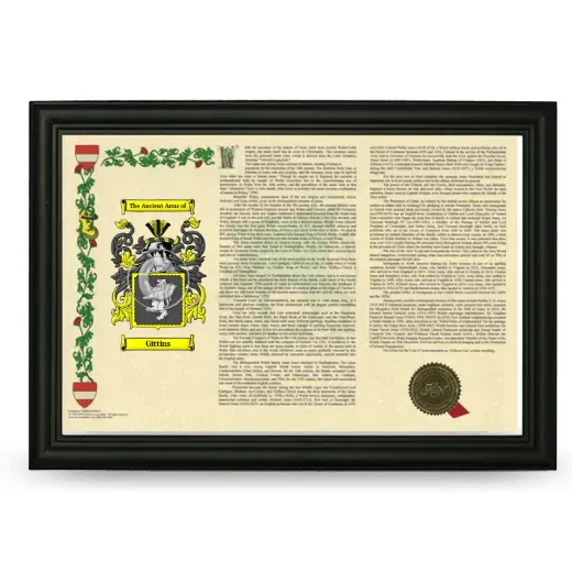 Gittins Armorial Landscape Framed - Black