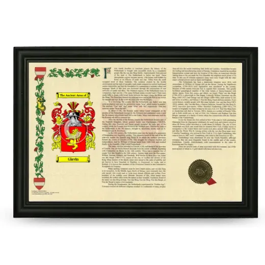 Glavin Armorial Landscape Framed - Black