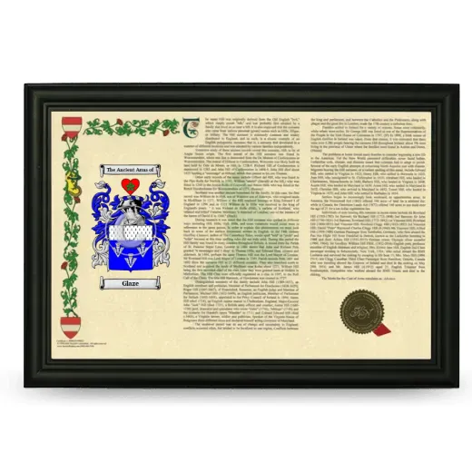 Glaze Armorial Landscape Framed - Black