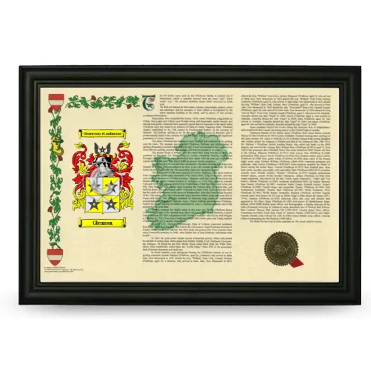 Glennon Armorial Landscape Framed - Black