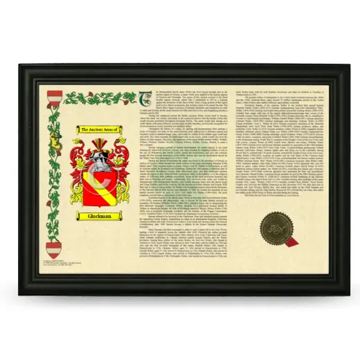 Gluckman Armorial Landscape Framed - Black