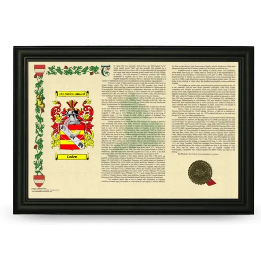 Goden Armorial Landscape Framed - Black