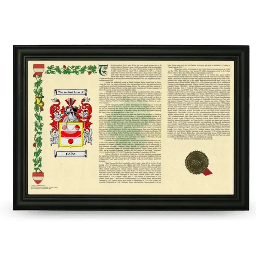 Golbe Armorial Landscape Framed - Black