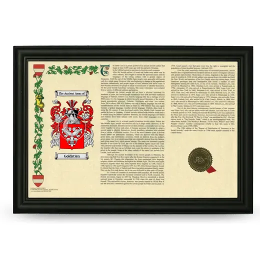 Goldstien Armorial Landscape Framed - Black