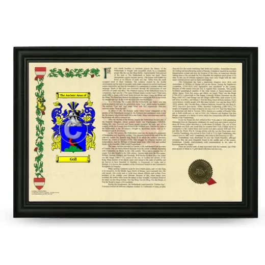Goll Armorial Landscape Framed - Black