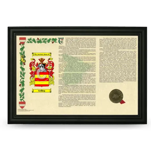 Golling Armorial Landscape Framed - Black