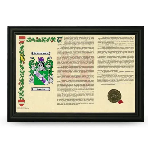 Gonzáles Armorial Landscape Framed - Black