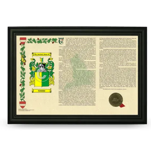 Goozny Armorial Landscape Framed - Black