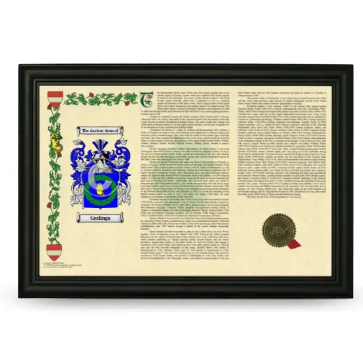 Goslinga Armorial Landscape Framed - Black