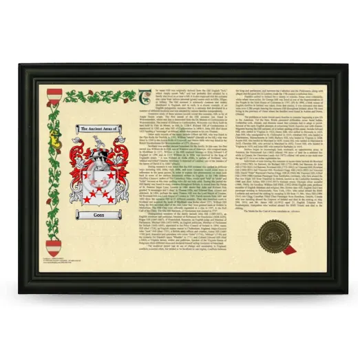Goss Armorial Landscape Framed - Black