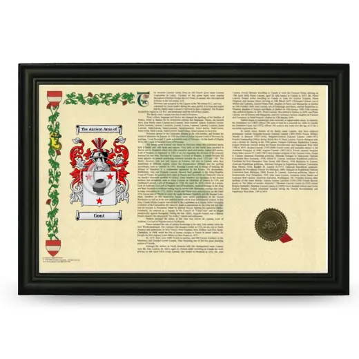 Gout Armorial Landscape Framed - Black