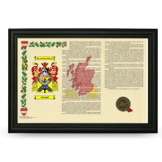 Govend Armorial Landscape Framed - Black
