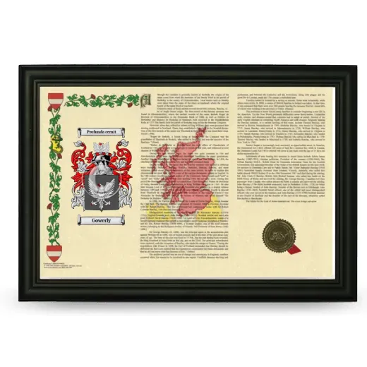 Gowerly Armorial Landscape Framed - Black