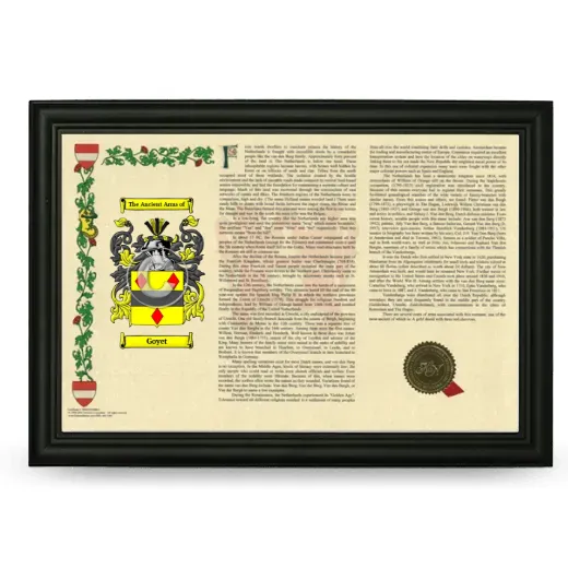 Goyet Armorial Landscape Framed - Black