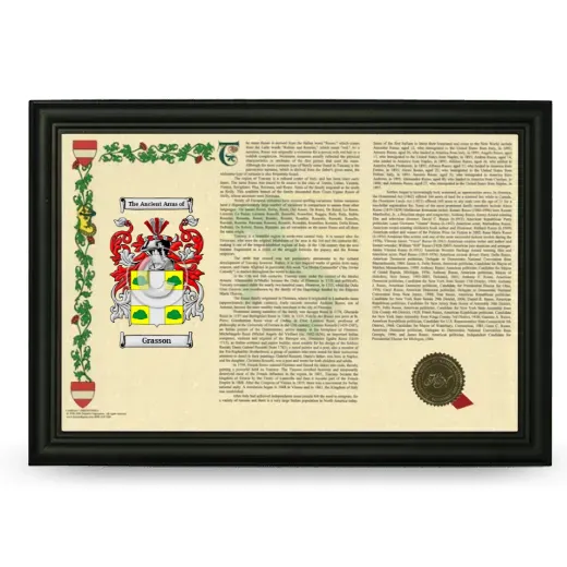 Grasson Armorial Landscape Framed - Black