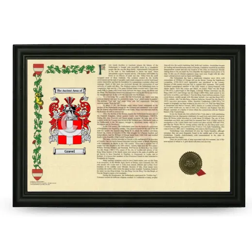 Gravel Armorial Landscape Framed - Black