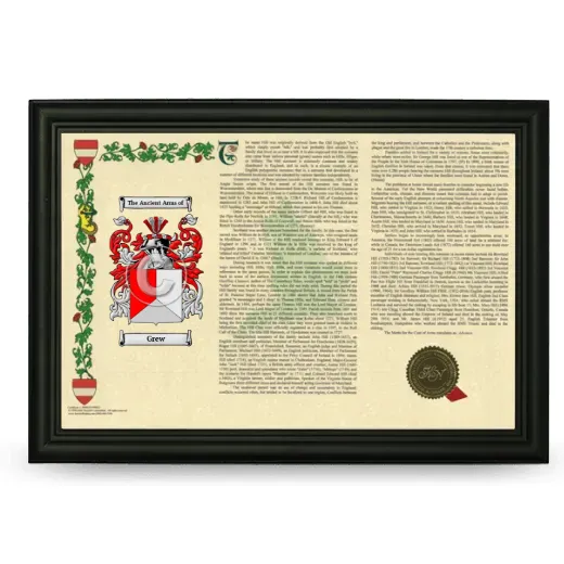 Grew Armorial Landscape Framed - Black