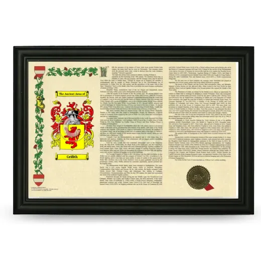Grifith Armorial Landscape Framed - Black