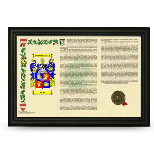 Grim Armorial Landscape Framed - Black