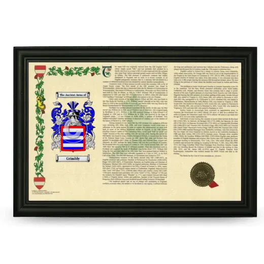Grimbly Armorial Landscape Framed - Black
