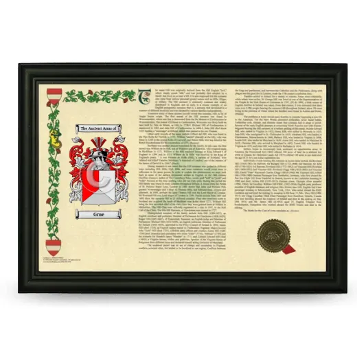 Grue Armorial Landscape Framed - Black