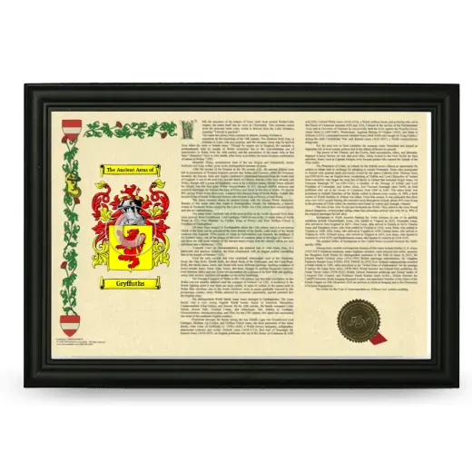 Gryffuths Armorial Landscape Framed - Black