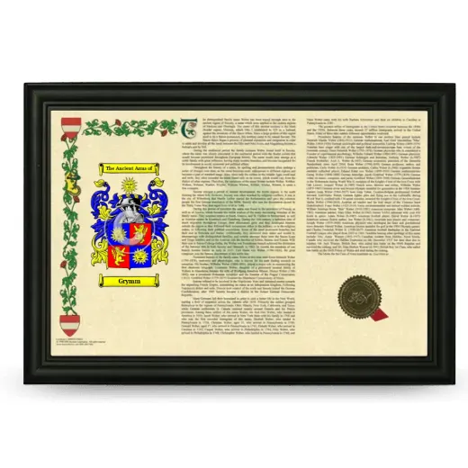 Grymm Armorial Landscape Framed - Black