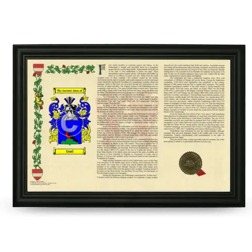 Guel Armorial Landscape Framed - Black