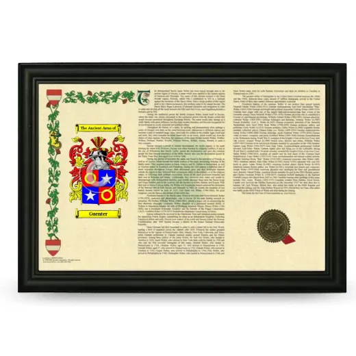 Guenter Armorial Landscape Framed - Black