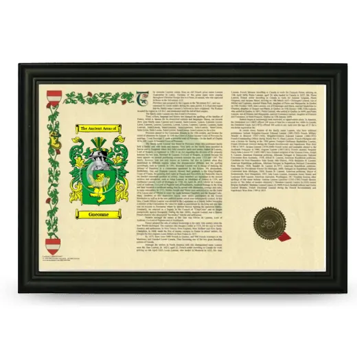 Gueonne Armorial Landscape Framed - Black