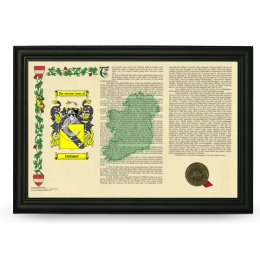 Guinney Armorial Landscape Framed - Black