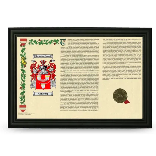 Gunsberg Armorial Landscape Framed - Black