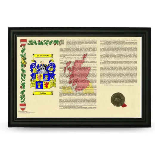 Guttry Armorial Landscape Framed - Black