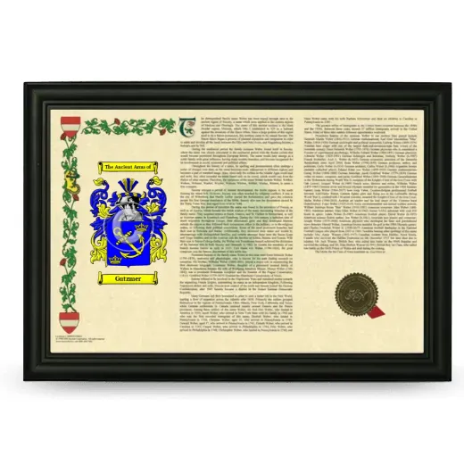 Gutzmer Armorial Landscape Framed - Black