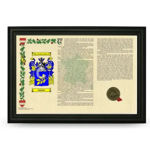 Guynez Armorial Landscape Framed - Black