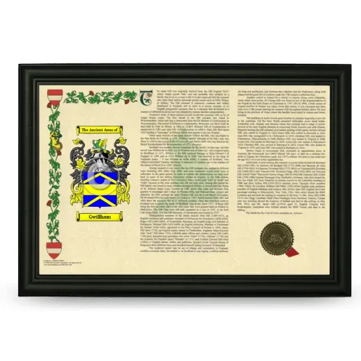 Gwillham Armorial Landscape Framed - Black
