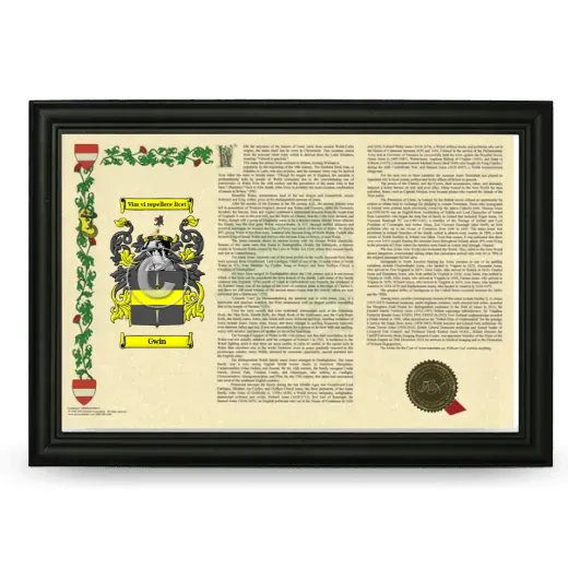 Gwin Armorial Landscape Framed - Black