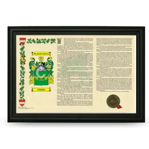 Gwynyn Armorial Landscape Framed - Black