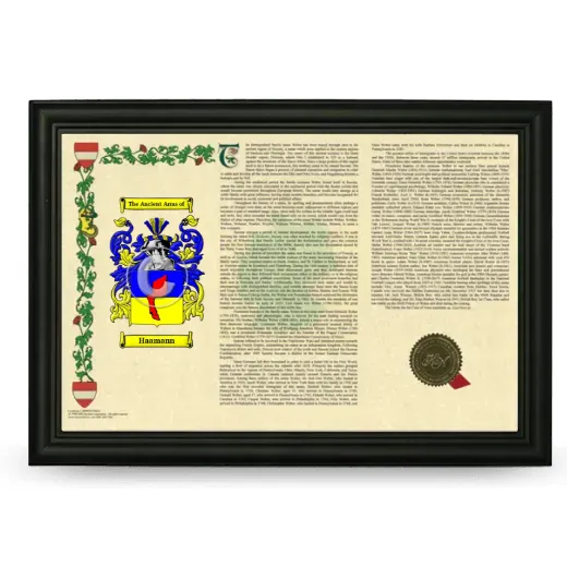 Haamann Armorial Landscape Framed - Black