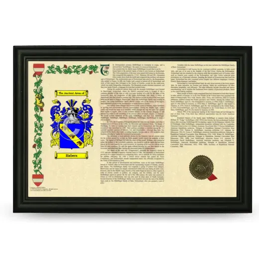 Habers Armorial Landscape Framed - Black