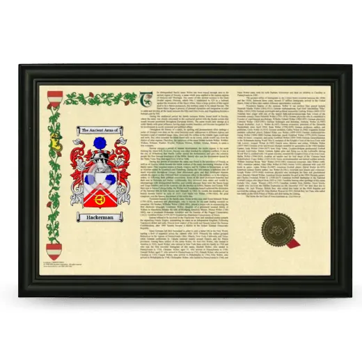 Hackerman Armorial Landscape Framed - Black