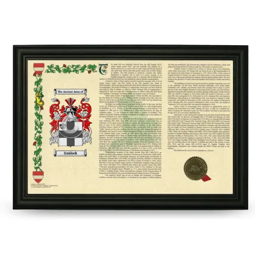 Haidock Armorial Landscape Framed - Black