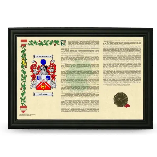 Hakeman Armorial Landscape Framed - Black