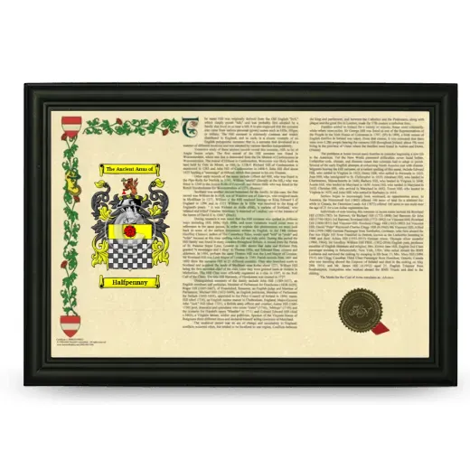 Halfpennay Armorial Landscape Framed - Black